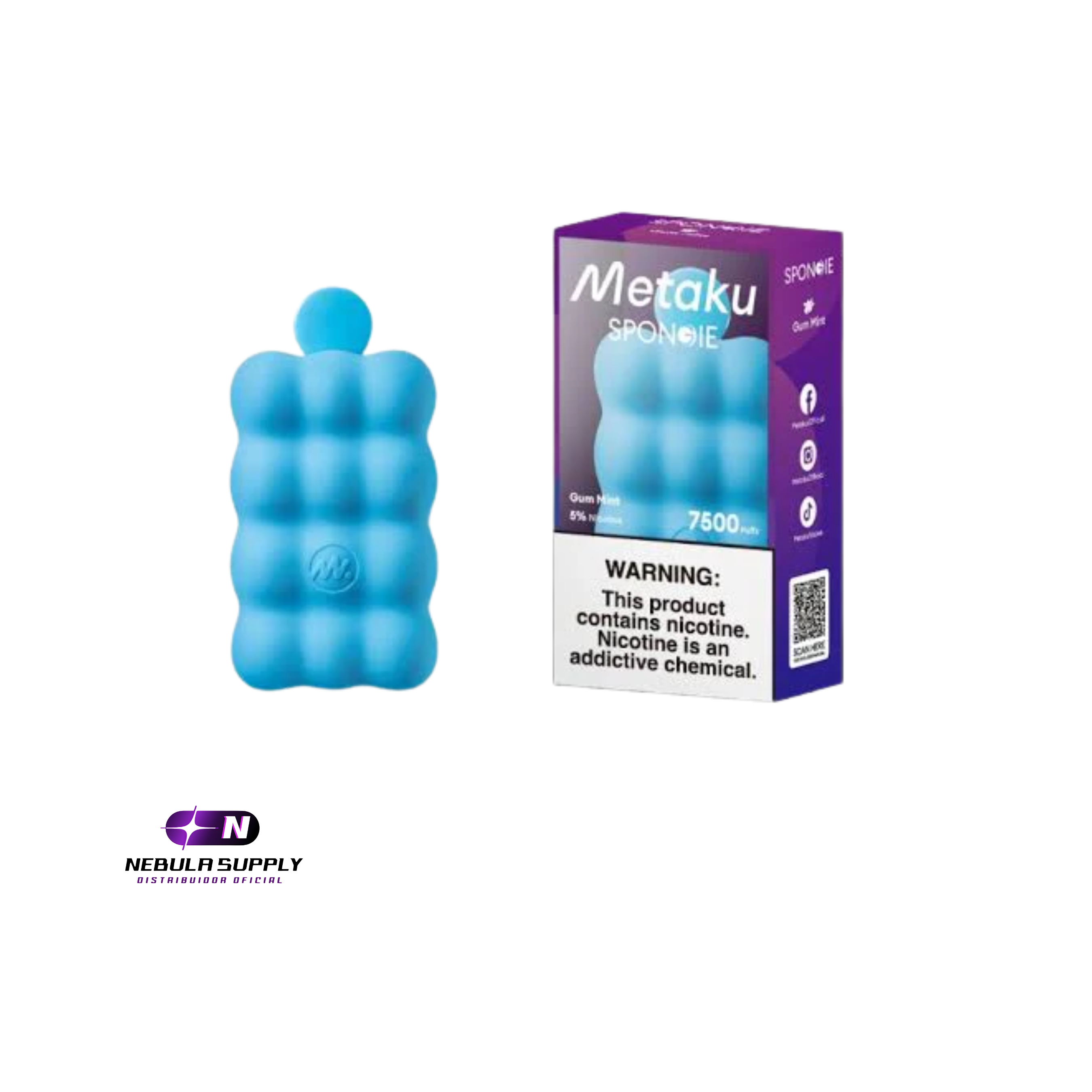 Vape Metaku Spongie 7500 Puffs | 5% Nic | Esponja Soft Touch